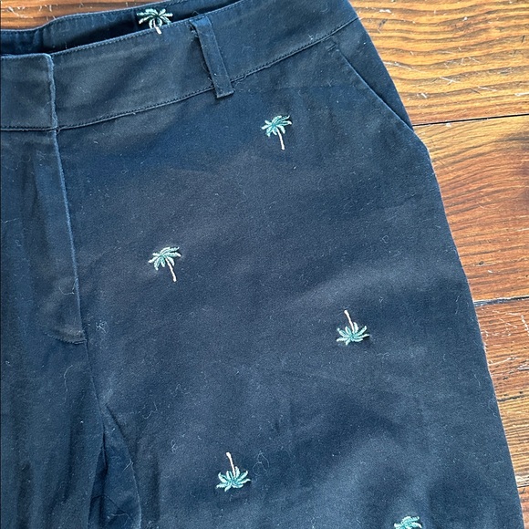 Briggs New York Women's Black Bermuda Shorts with Embroidered Palms - Picture 2 of 4